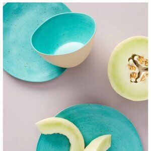 Izzie Bamboo Melamine Side Plates, Set of 4